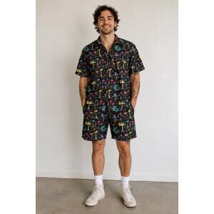 Super Massive Shirt and Shorts 90's Vintage Camp Drumset Print Men's Set Large